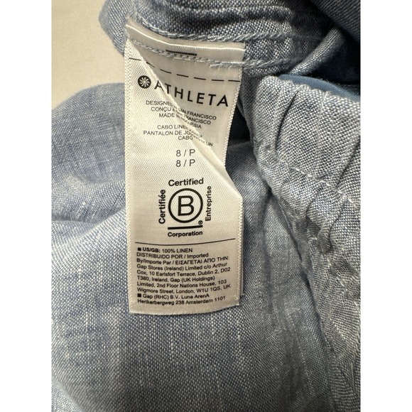 Athleta Cabo Linen Jogger Pants Womens 8 Petite Drawstring Elastic Waist Casual‎ - Picture 3 of 7